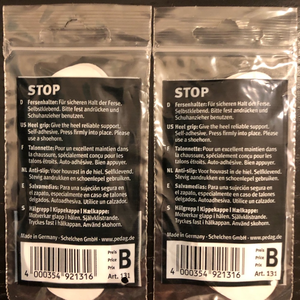 pedag "Stop Suede Leather Heel Grips"
Ease pain and walk normally, 2 pairs - Picture 8 of 9